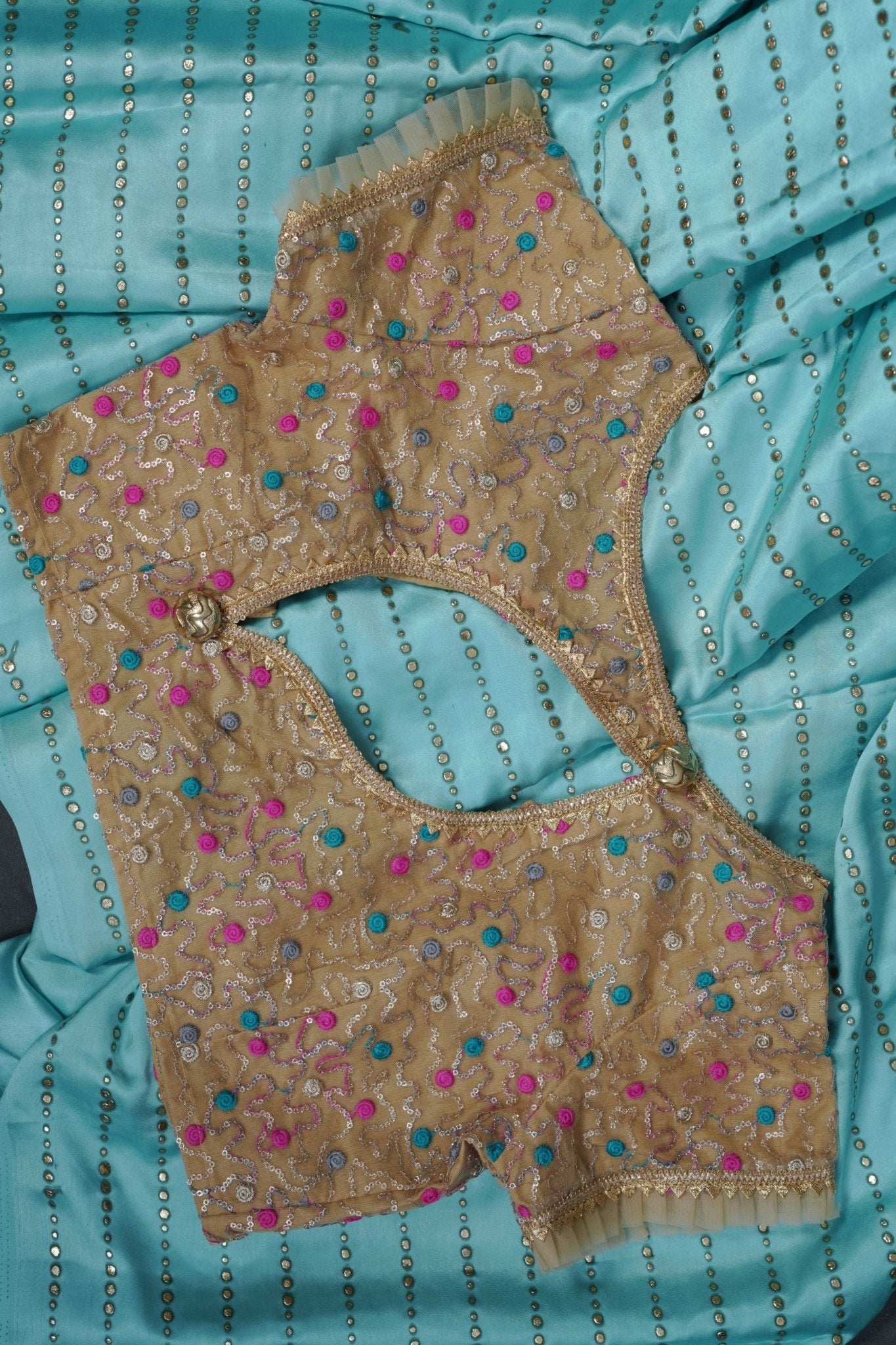 Premium Quality Satin Crêpe Saree With Fully Stitched Blouse SAREE JCS Fashions