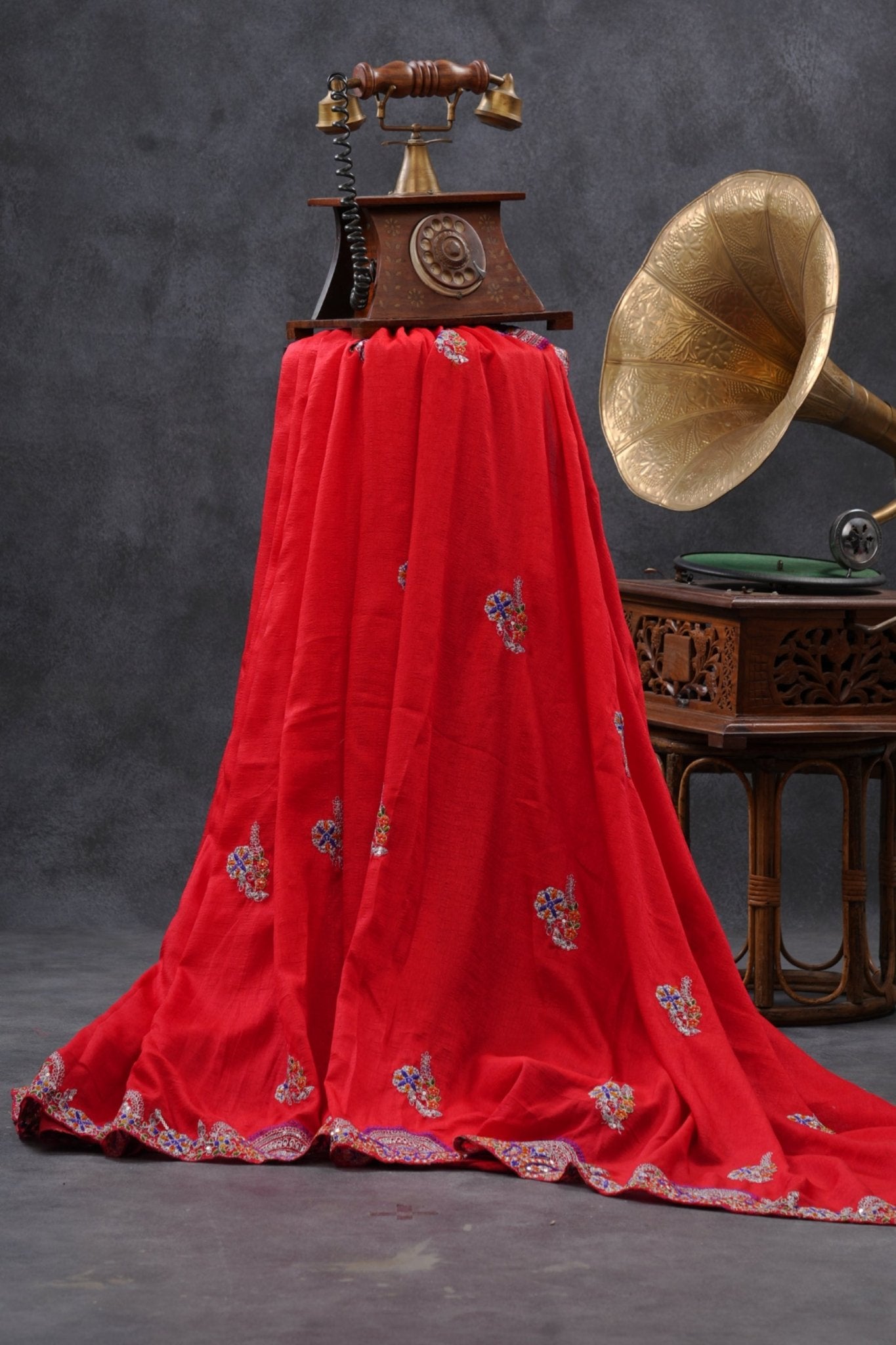 Premium Rajwadi Silk Embellished Saree With Latkan Blouse SAREE JCS Fashions