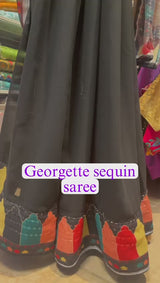Georgette Sequence Saree - Unleash Glamour with JCSFashions