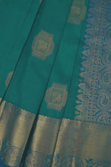 Elegant Kanchipuram Handloom Silk Masterpiece with Grand Pallu in Blue