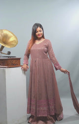 Exquisite Georgette Salwar & Lehenga Suit with Embroidery & Sequins Work