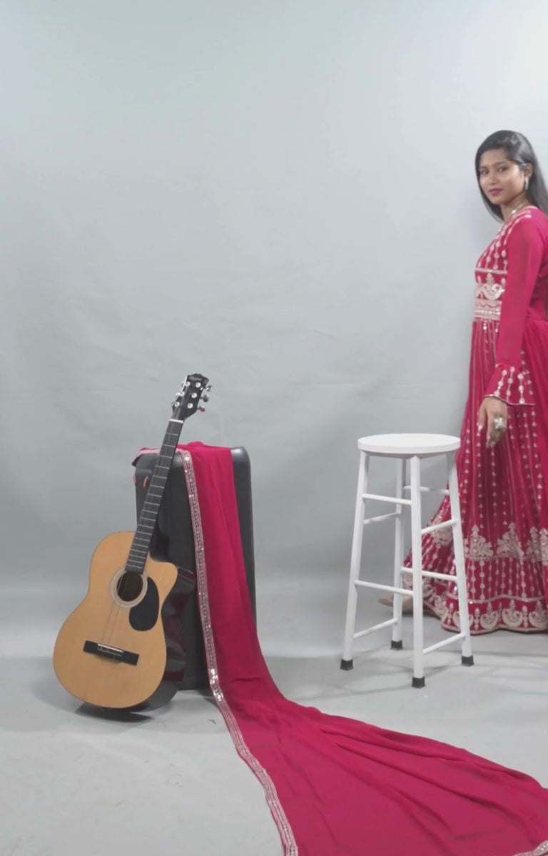 Divine Embroidered Real Georgette Kurti Top by JCS Fashions KURTI JCS Fashions