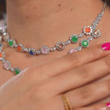 Vibrant Two-Layer Multicolor Beaded Necklace Set