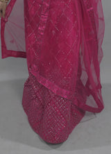 Opulent Soft Net Lehenga with Sequined Crop Top - Pink