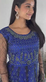 Exquisite Mother-and-daughter combo Stone work long dress