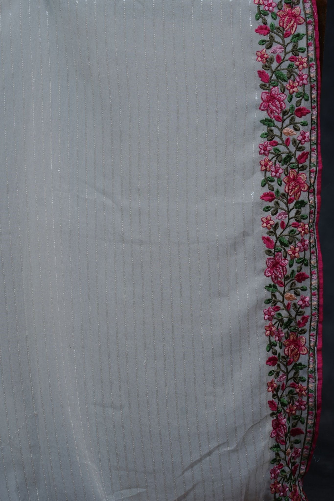 Pure Georgette Saree: Sequin Elegance, Contrast Embroidery and Blouse SAREE JCS Fashions