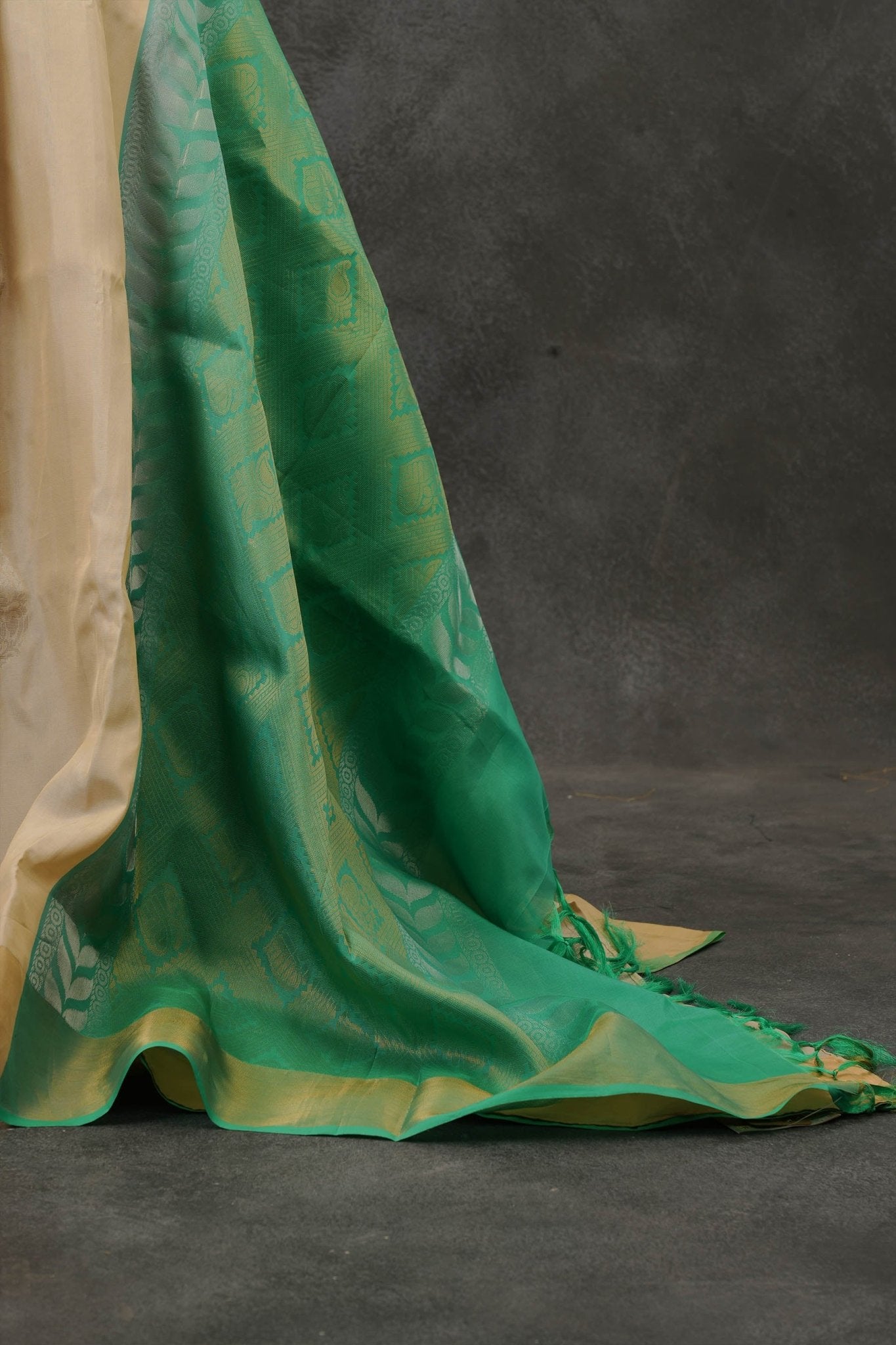 Pure Kanjivaram Soft Silk Saree with Butta Concept and Fully Stitched Blouse - JCS Fashions