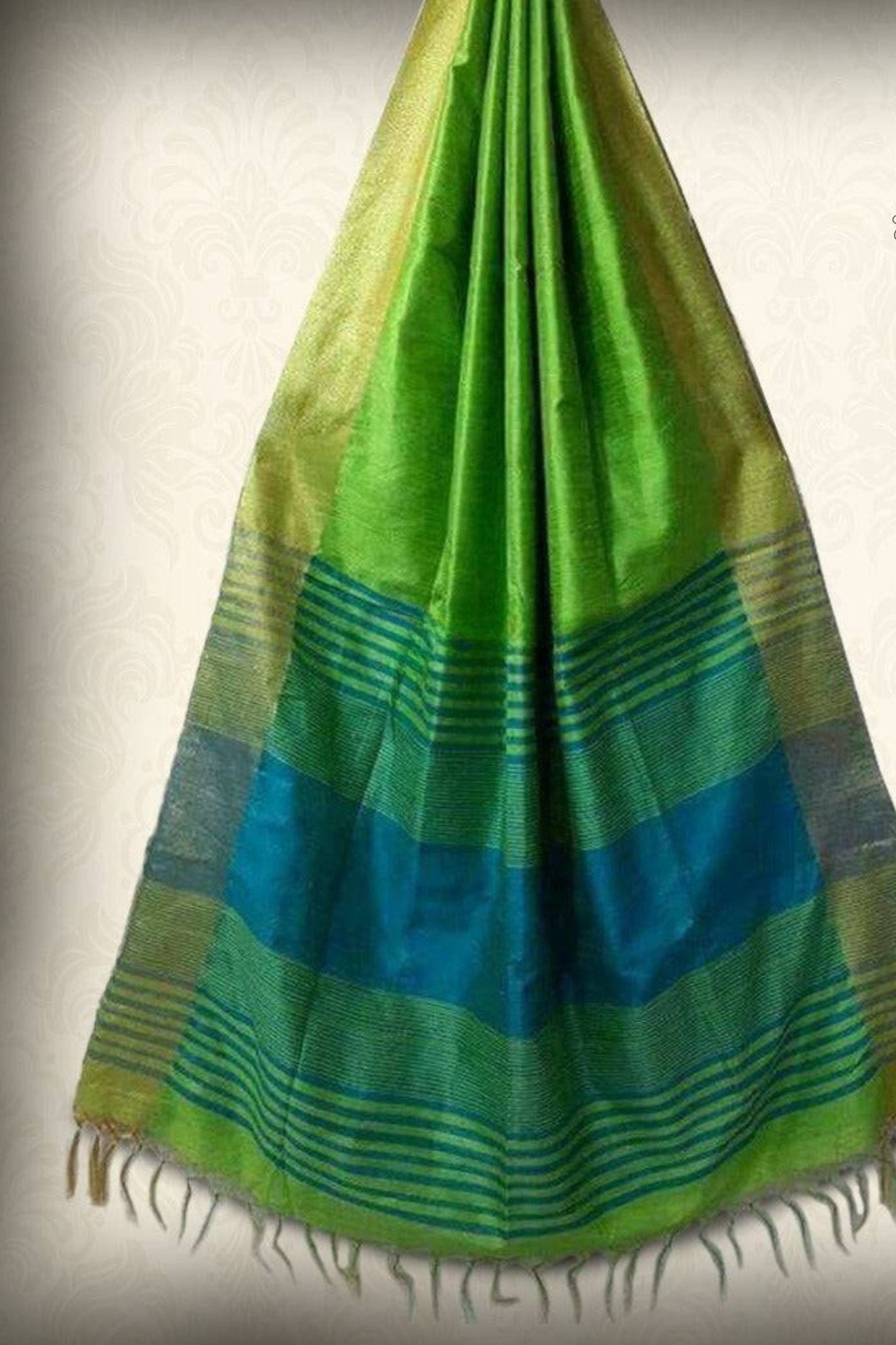 Raw Silk Saree With Contrast Pallu - JCS Fashions