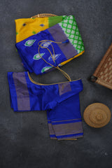 Exquisite Pure Pochampally Ikkat Silk Saree | Flowy & Unique Borders