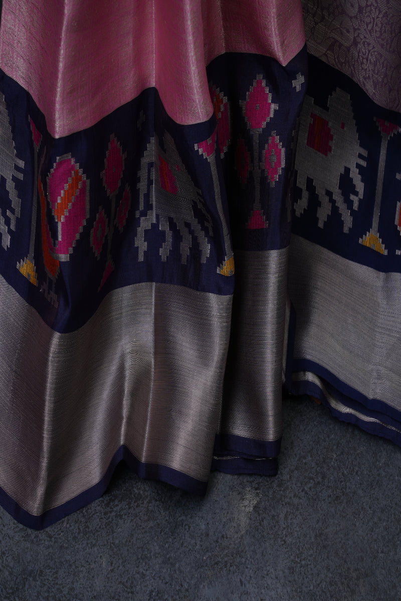Elegant Royal Banarasi Tissue Saree with Jacquard Blouse - Pink