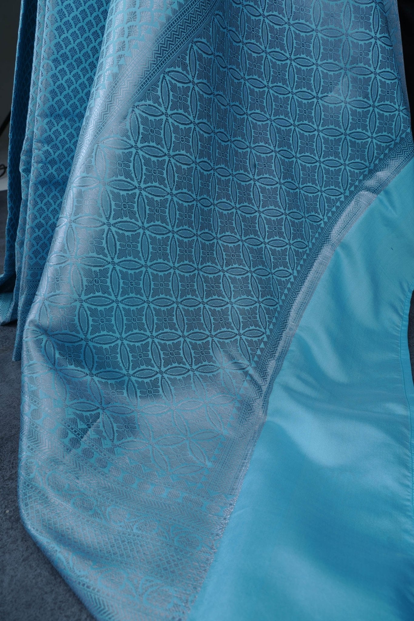 Regal Banarasi Soft Silk Saree with Silver Brocade Design & Blouse Saree JCS Fashions