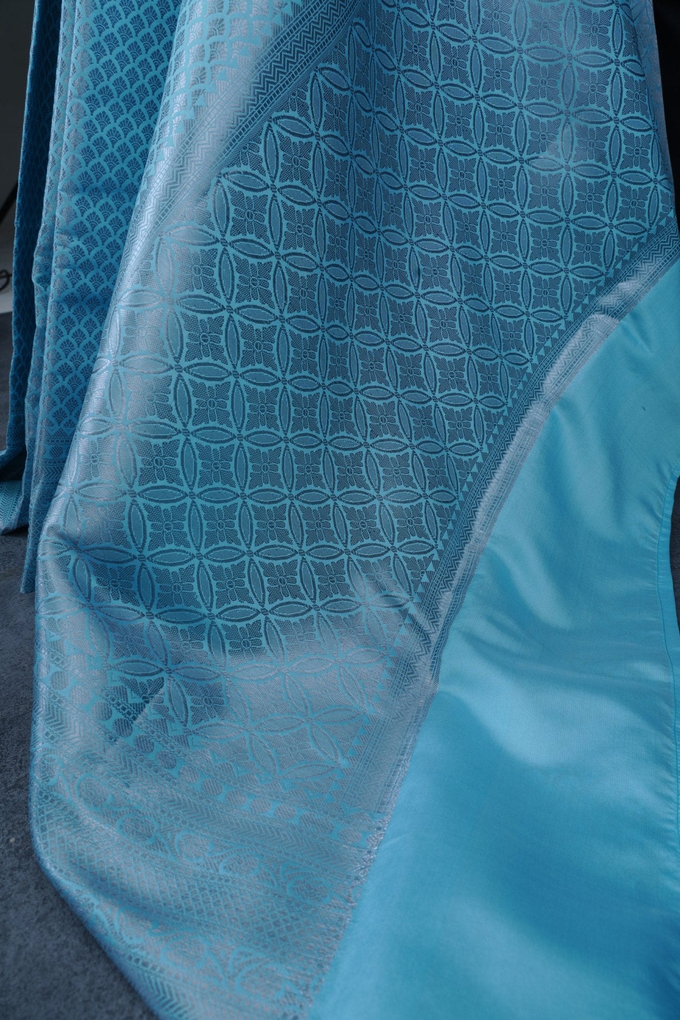 Regal Banarasi Soft Silk Saree with Silver Brocade Design & Blouse Saree JCS Fashions