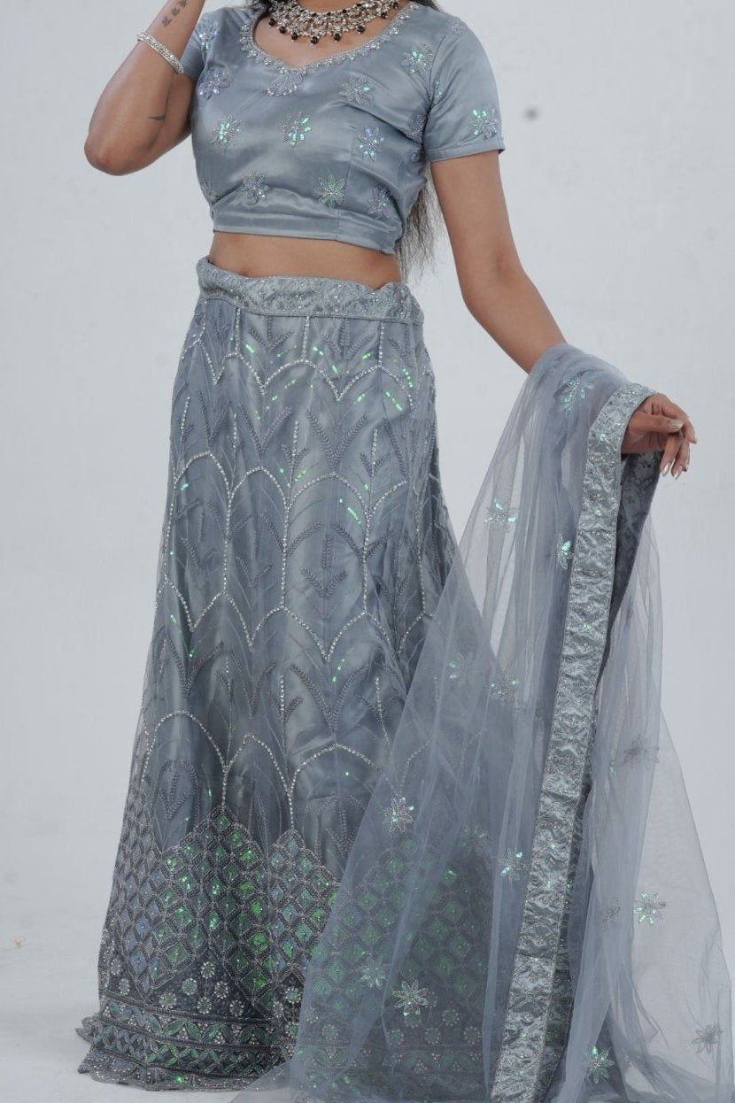 Regal Elegance Designer Lehenga With Stone and Sequins Work LEHENGA JCS Fashions