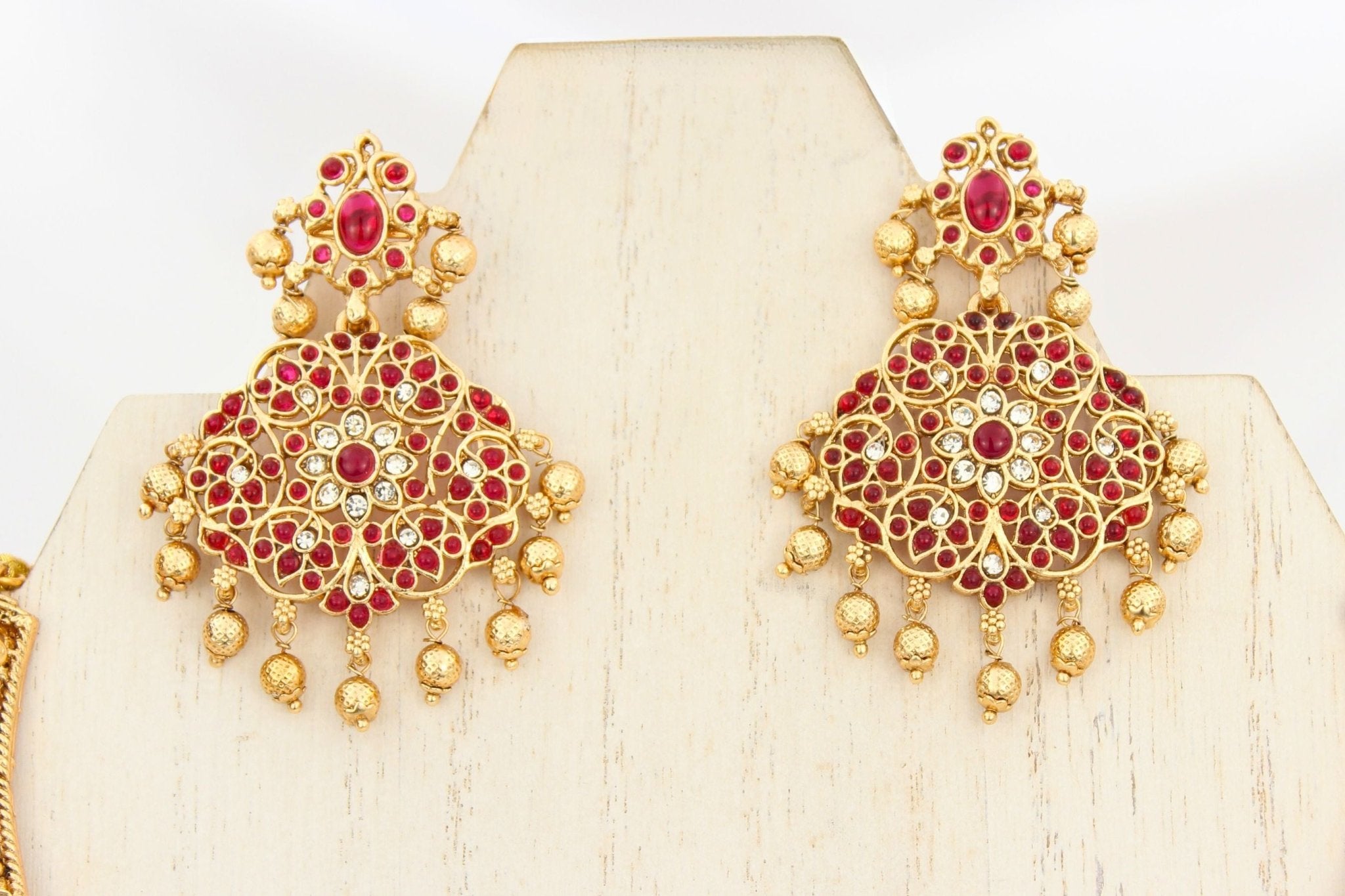 Regal Gold-Plated Kemp Mala Necklace & Earring Set by JCS Fashions Jewelry JCS Fashions