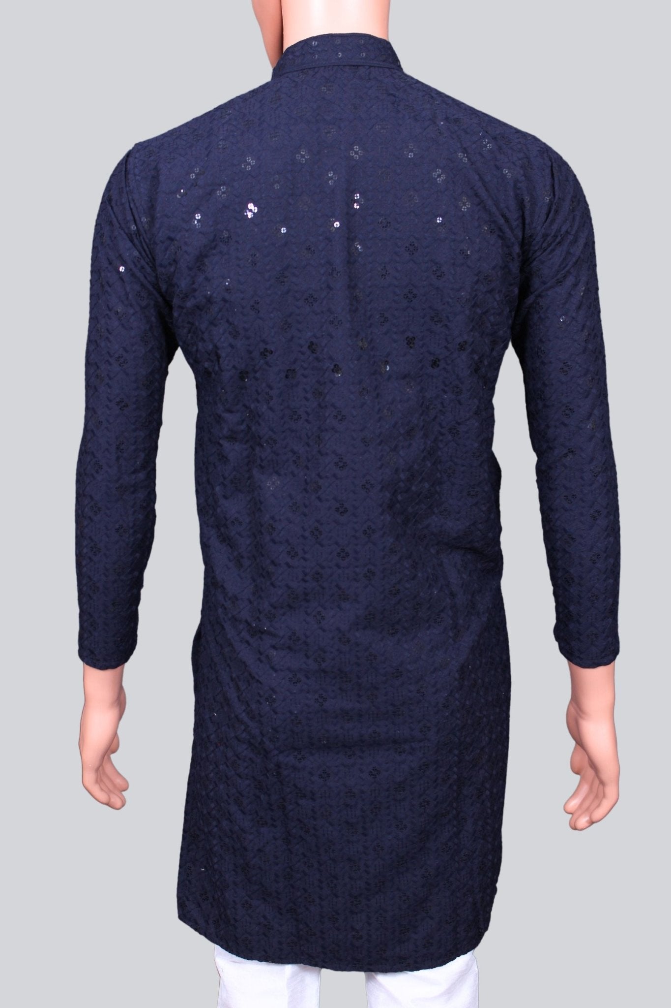 Regal Men's Lakhnavi Kurta with Chikankari Embroidery - JCS Fashions Men JCS Fashions