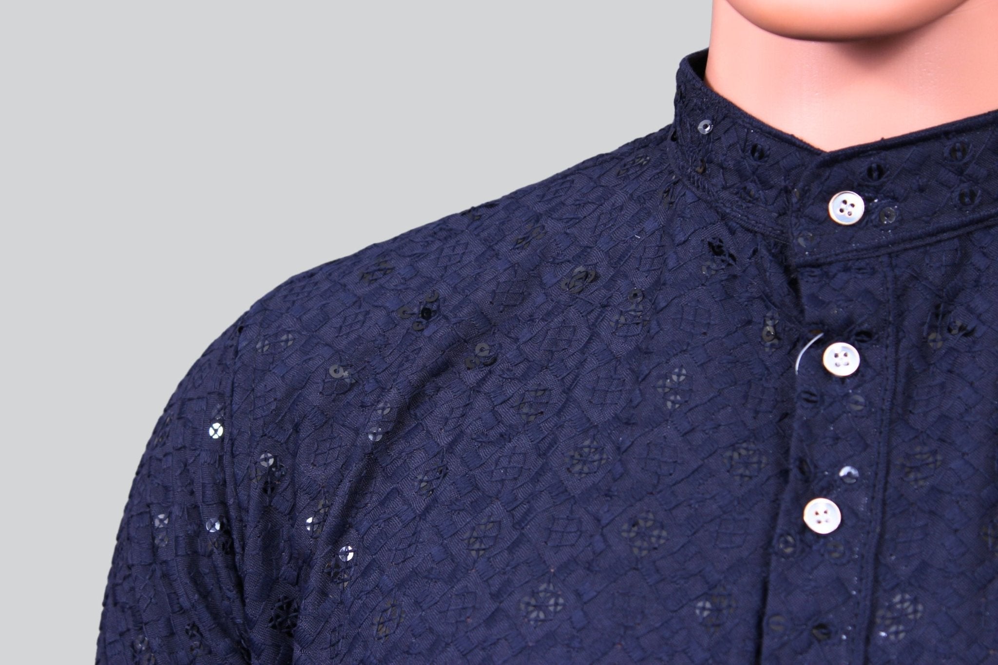 Regal Men's Lakhnavi Kurta with Chikankari Embroidery - JCS Fashions Men JCS Fashions