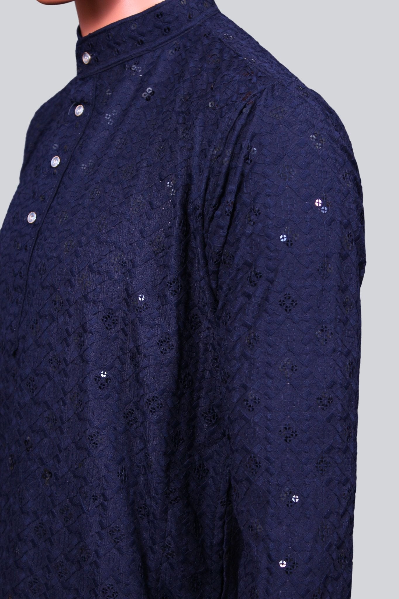 Regal Men's Lakhnavi Kurta with Chikankari Embroidery - JCS Fashions Men JCS Fashions