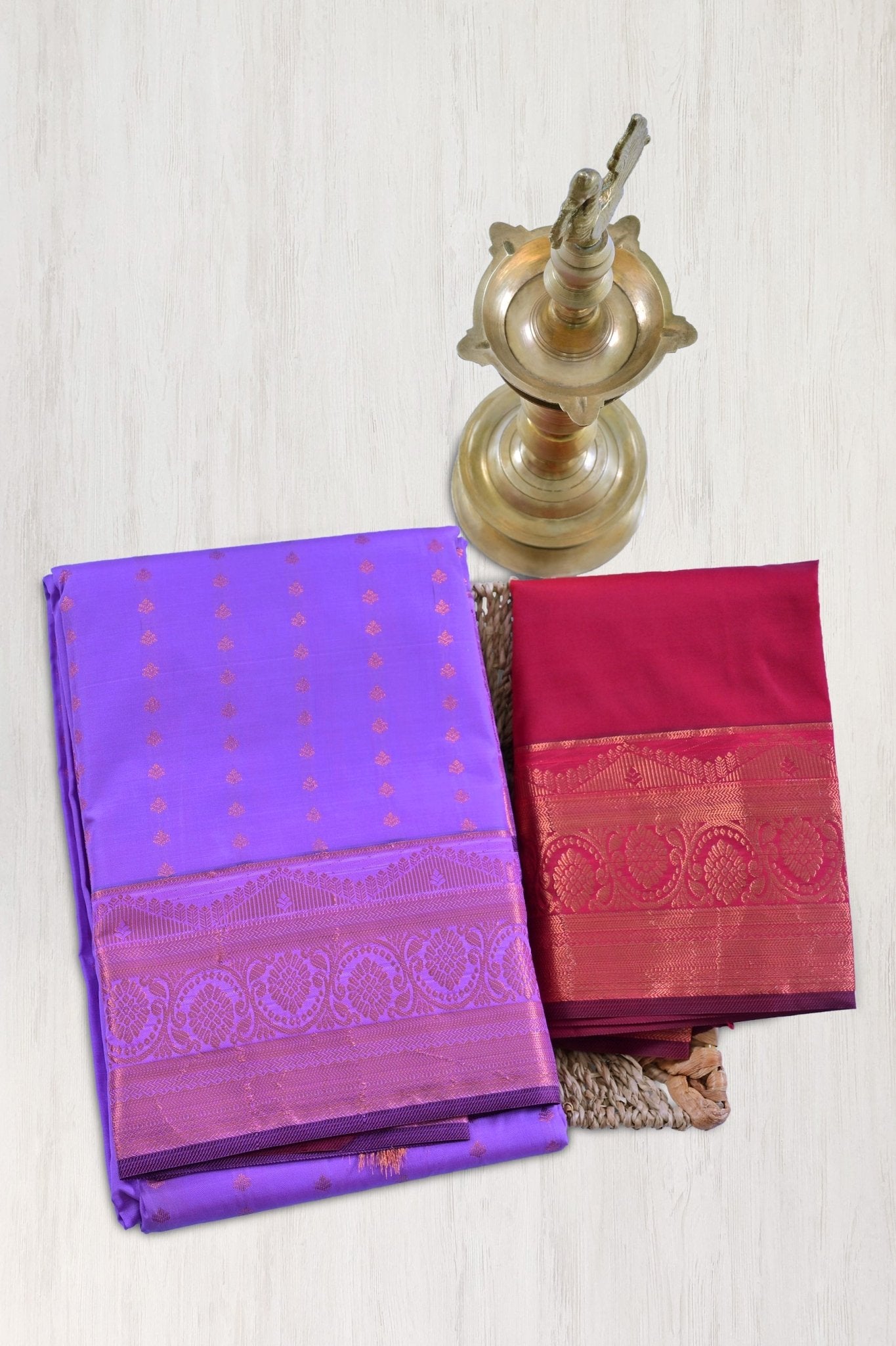 Regal Zari-Woven Saree with Grand Pallu - Traditional Indian Fashion Saree JCS Fashions Purple 5.5 meters