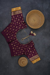 Elegant Festival Saree with Rich Zari Weaves & Trendy Wine Color