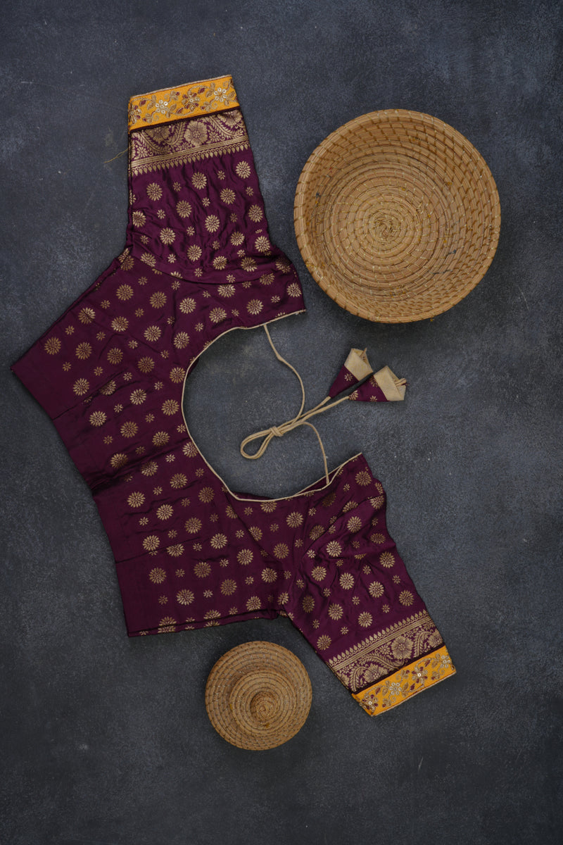 Elegant Festival Saree with Rich Zari Weaves & Trendy Wine Color