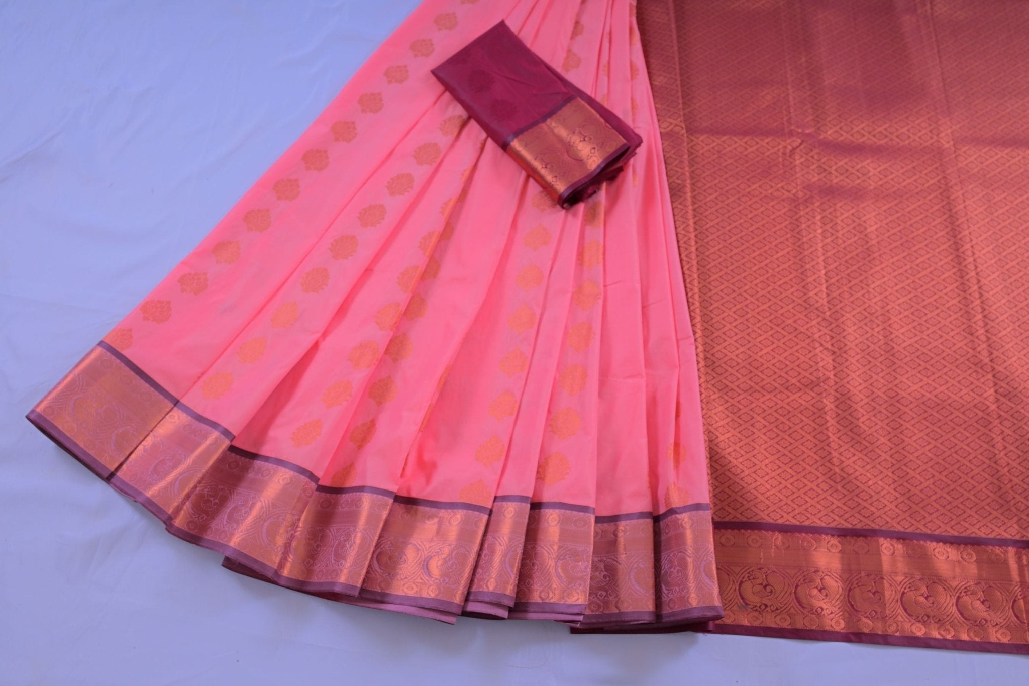 Royal Peacock Motif Border Saree - Traditional Wear by JCSFashions Saree JCS Fashions