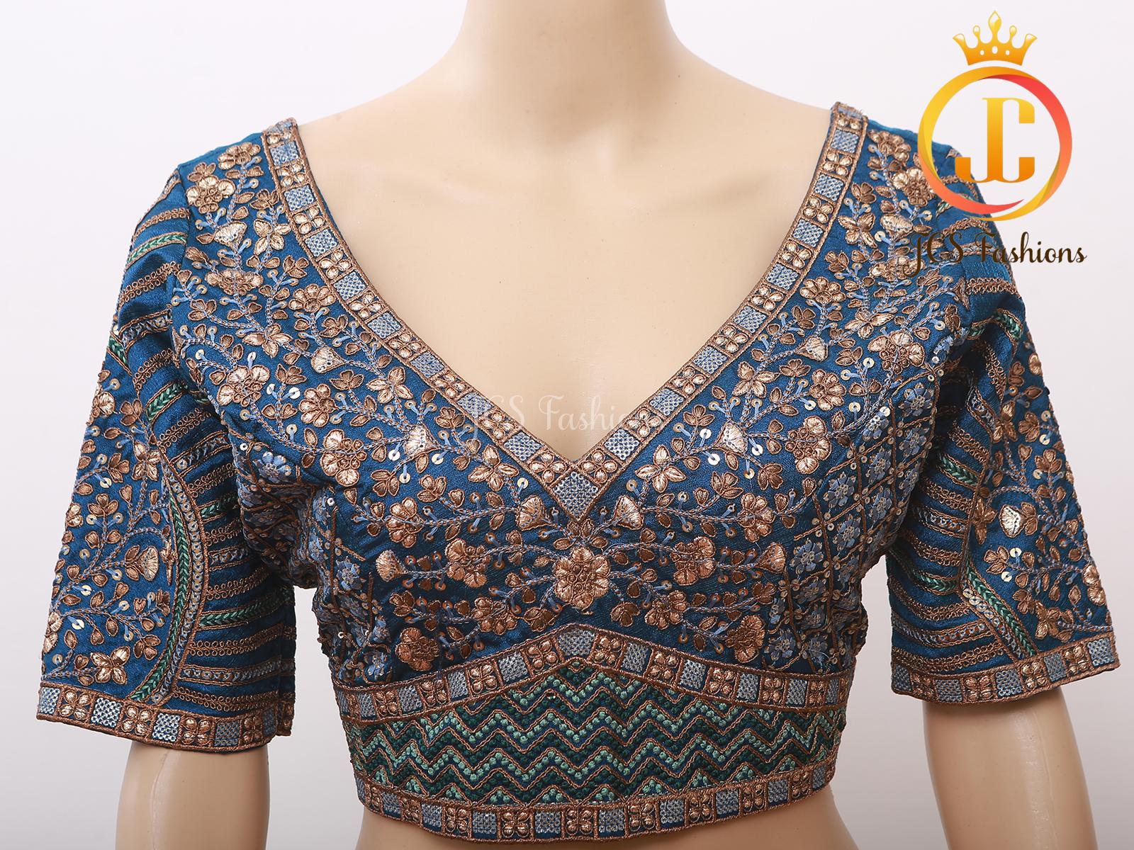 Sabyasachi Style Copper Zari Embroidery Work Blouse Blouse JCS Fashions Morpeach 42