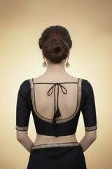 Gold Saree Blouse - Sabyasachi Cut, Ready-Made