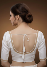 Gold Saree Blouse - Sabyasachi Cut, Ready-Made