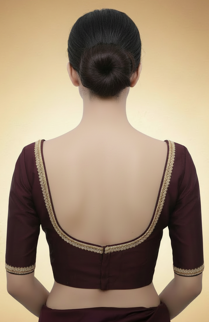 Gold Saree Blouse - Sabyasachi Cut, Ready-Made