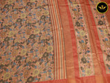 Semi Silk Saree with Exquisite Floral Design and Contrasting Blouse Saree JCS Fashions
