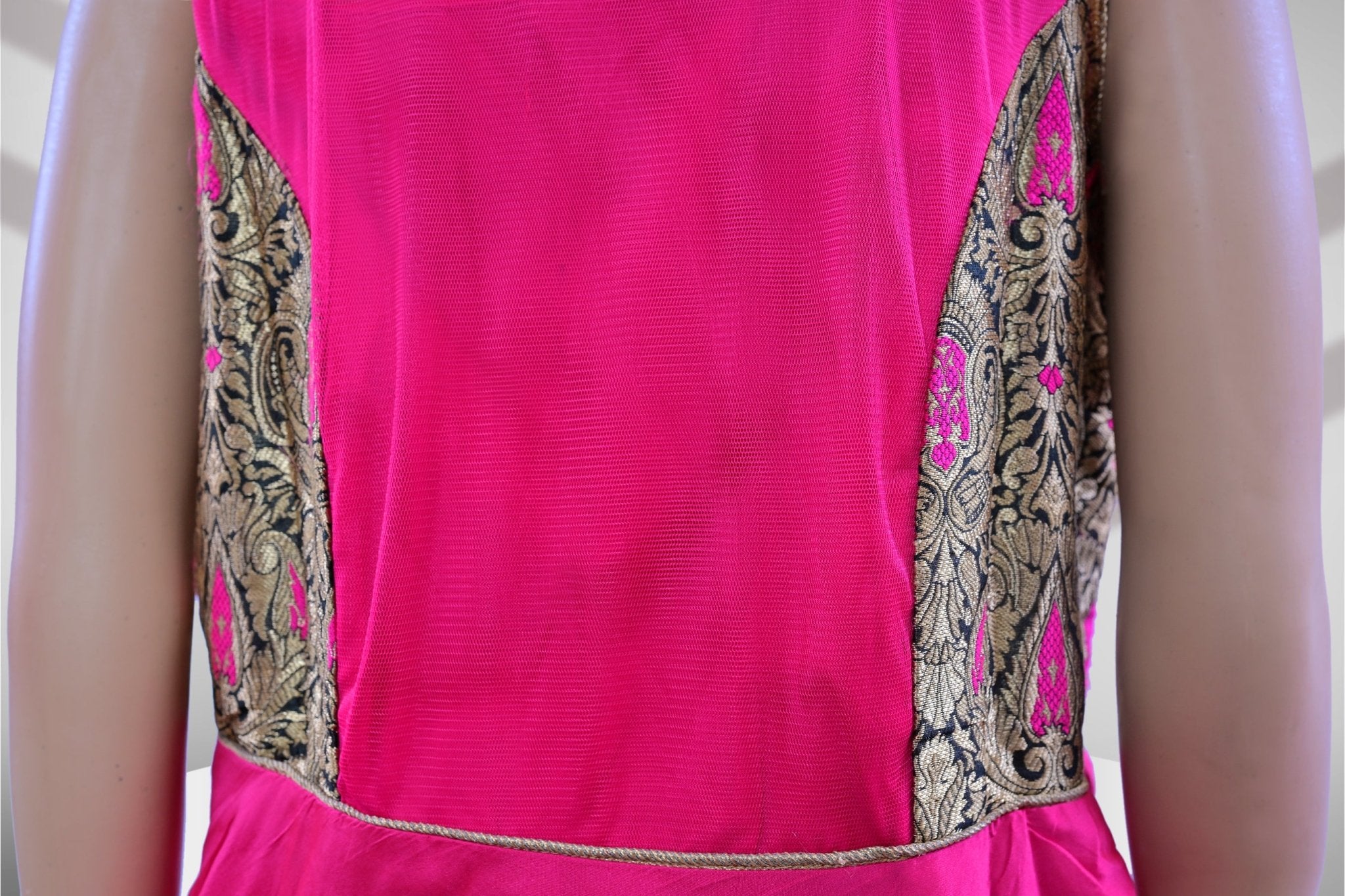 Silk Full Flare Anarkali Long Gown With Banarasi Brocade design KURTI JCS Fashions