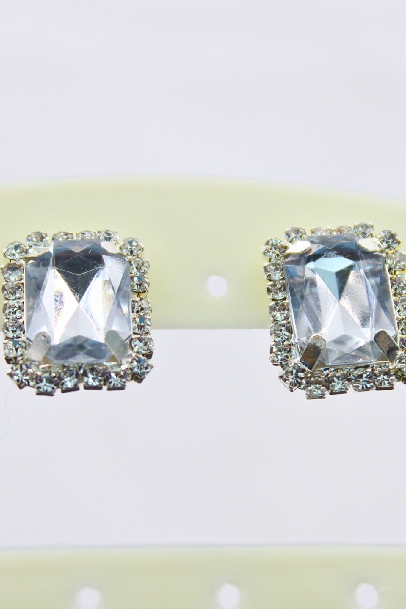 Silver-Plated Oversized Stud Earrings with Cubic Zirconia by JCS Fashions Jewelry JCS Fashions