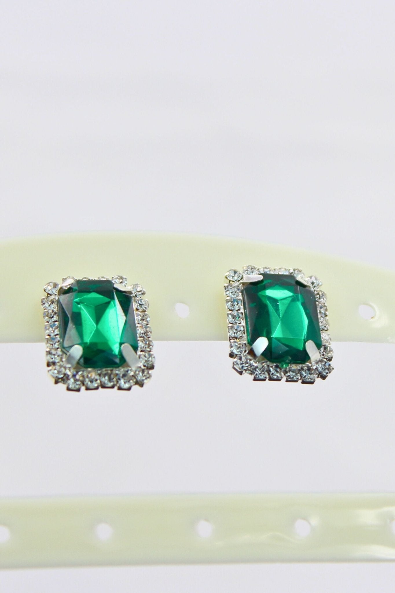 Silver-Plated Oversized Stud Earrings with Cubic Zirconia by JCS Fashions Jewelry JCS Fashions