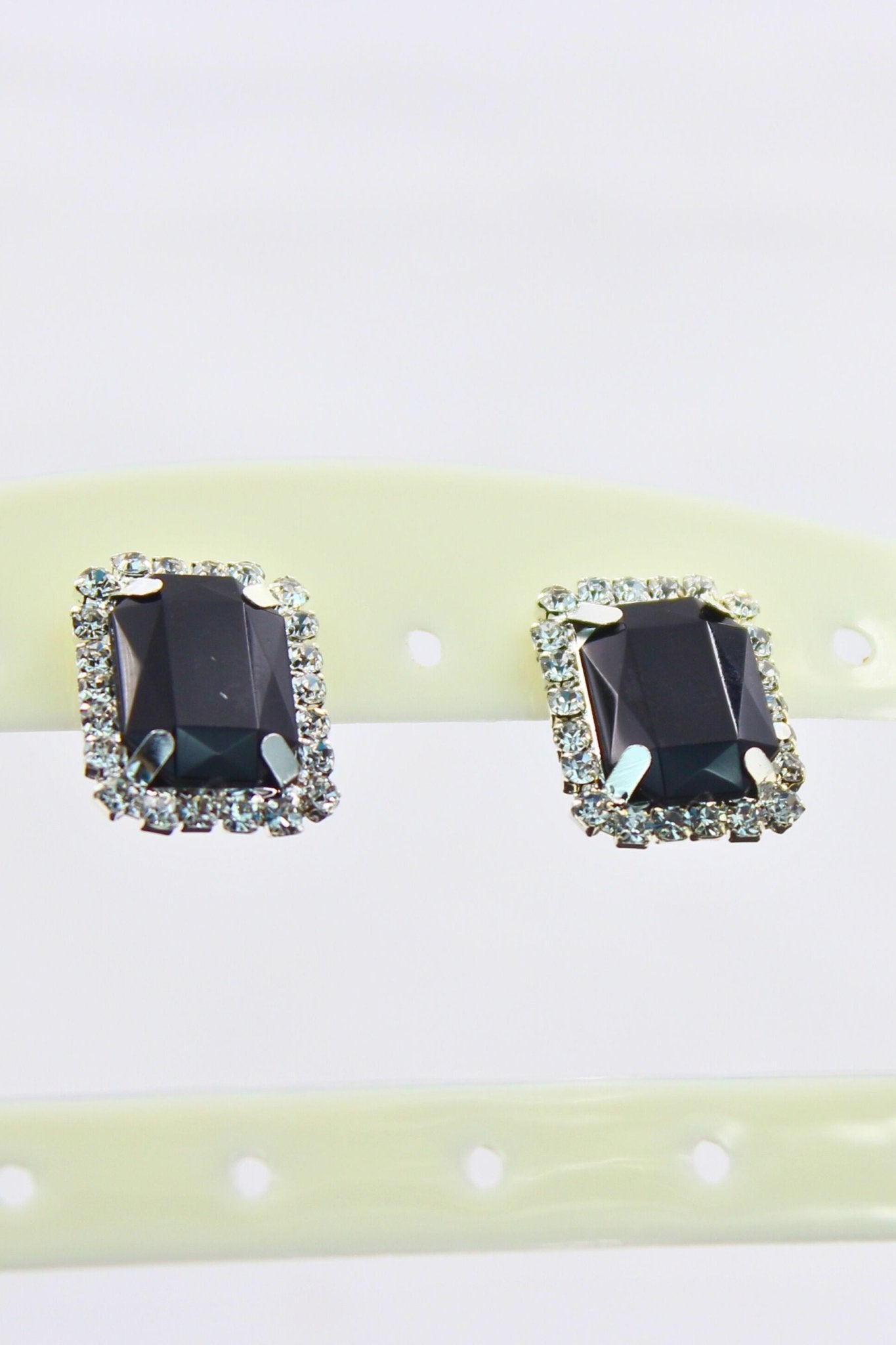 Silver-Plated Oversized Stud Earrings with Cubic Zirconia by JCS Fashions Jewelry JCS Fashions