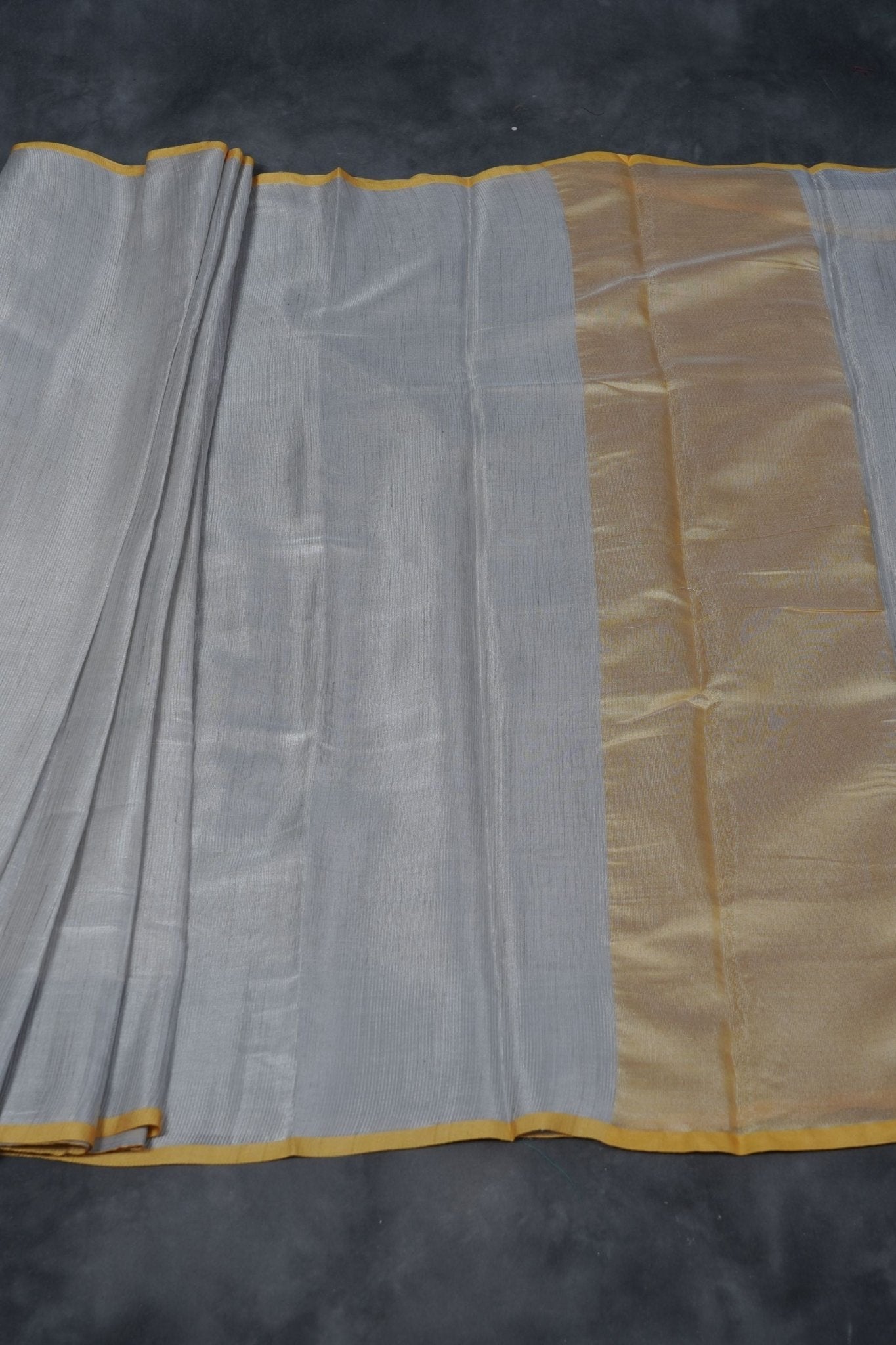Silver Weave Sarees: Elegant Tissue Fabric, Contrast Pallu and Blouse SAREE JCS Fashions
