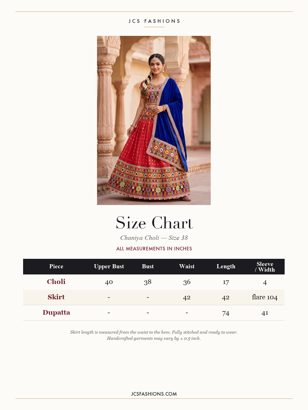Size Chart — Chaniya-14