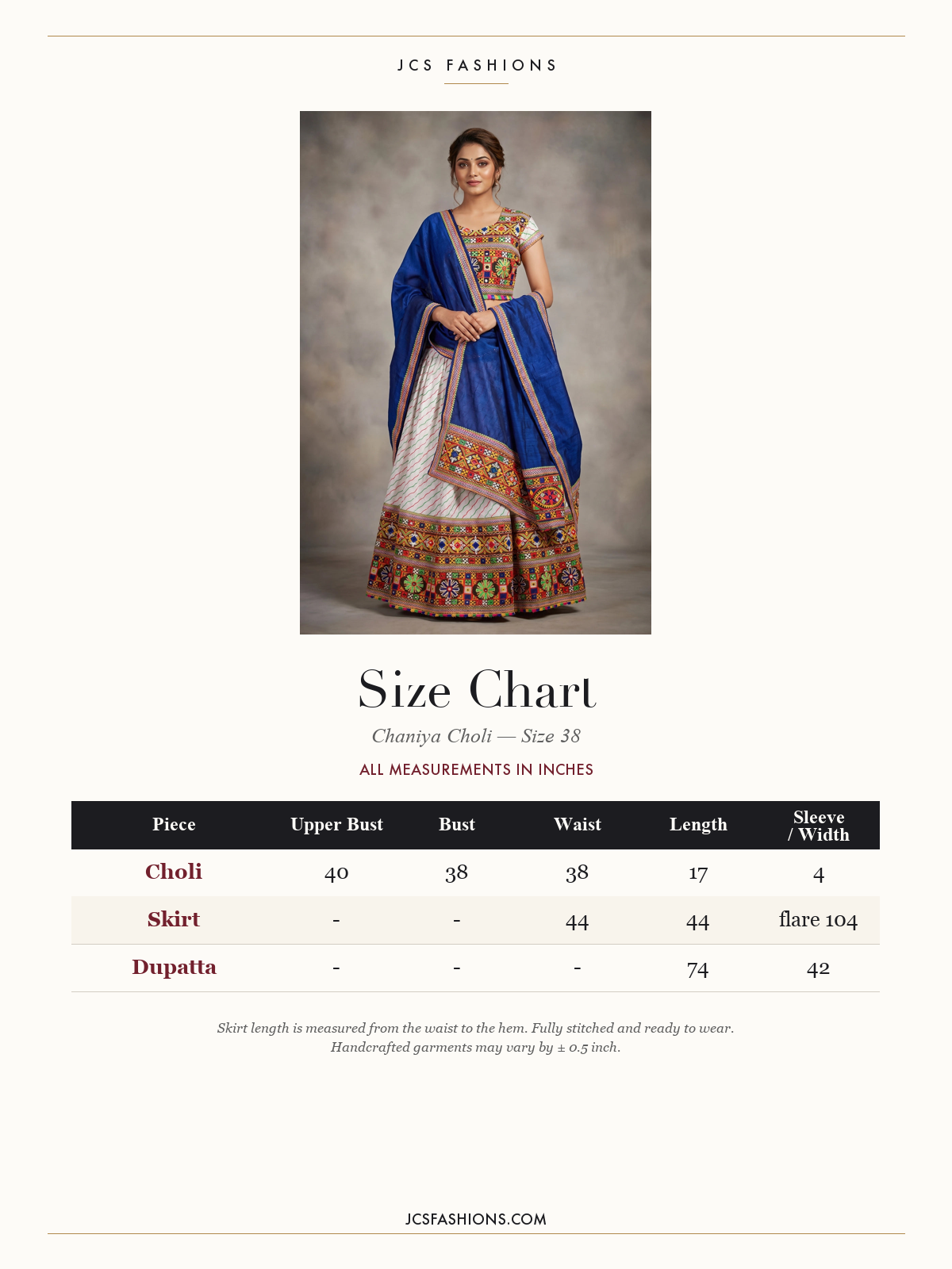 Size Chart — Chaniya-23