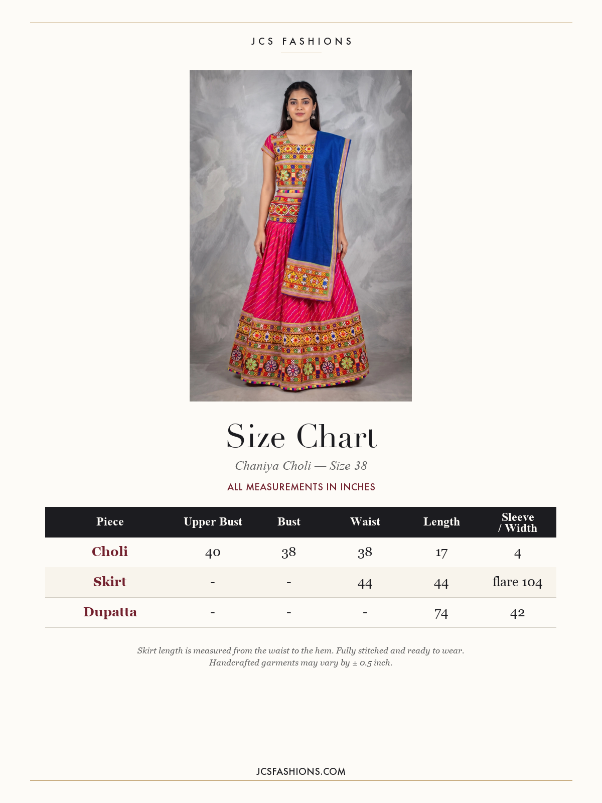 Size Chart — Chaniya-26