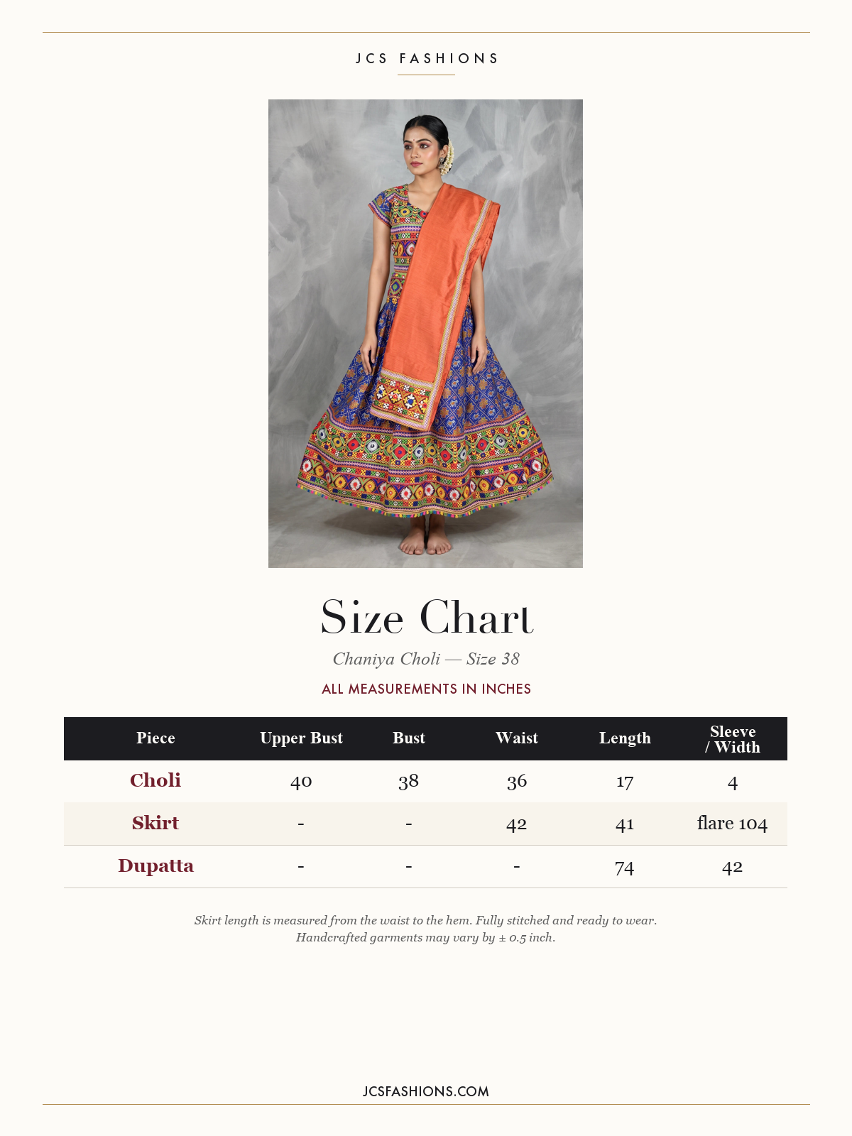 Size Chart — Chaniya-8