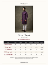 Size Chart — Purple Men's Cotton Kurta: & Sophisticated Wear