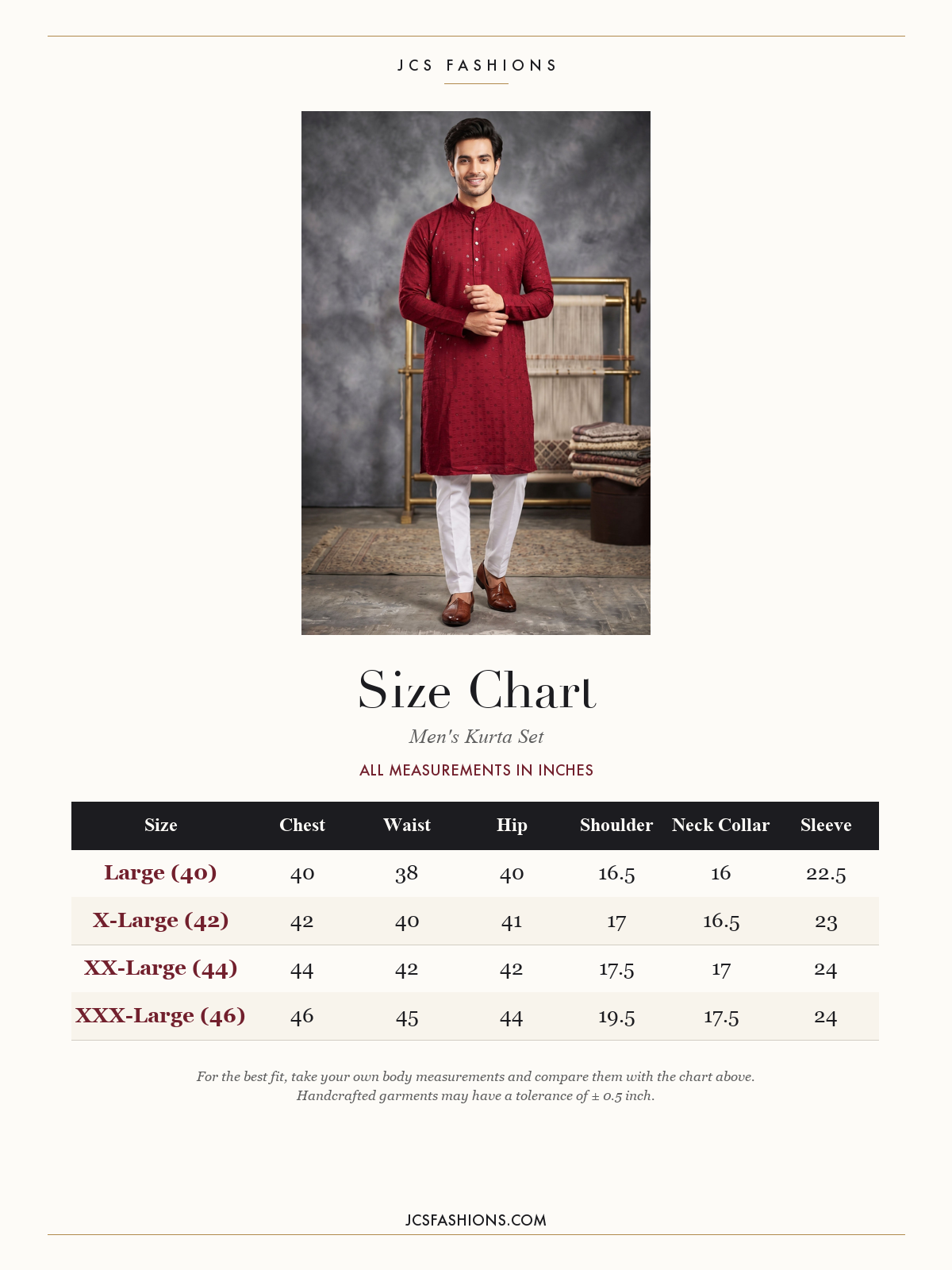 Size Chart — MEN-108