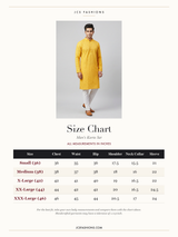 Size Chart — Men's Luxurious Lakhnavi Kurta - Elegant, Handcrafted Ethnic Ensemble