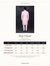 Size Chart — Pink Men's White Jacquard Kurta: Traditional Meets