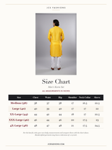 Size Chart — Yellow Men's Kurta - Traditional Design Meets Modern