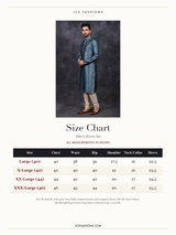 Size Chart — Gray Men's Jacquard Kurta for Weddings & Festive Events