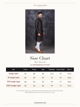 Size Chart — Men's Exquisite Jacquard Kurta - Tradition Meets Style with JCS Fashions