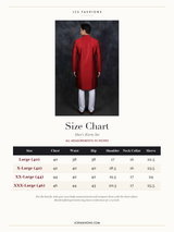 Size Chart — Red Patterned Kurta Pyjama & Jodhpuri Suit