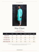 Size Chart — Green Men's Patterned Kurta & Pyjama