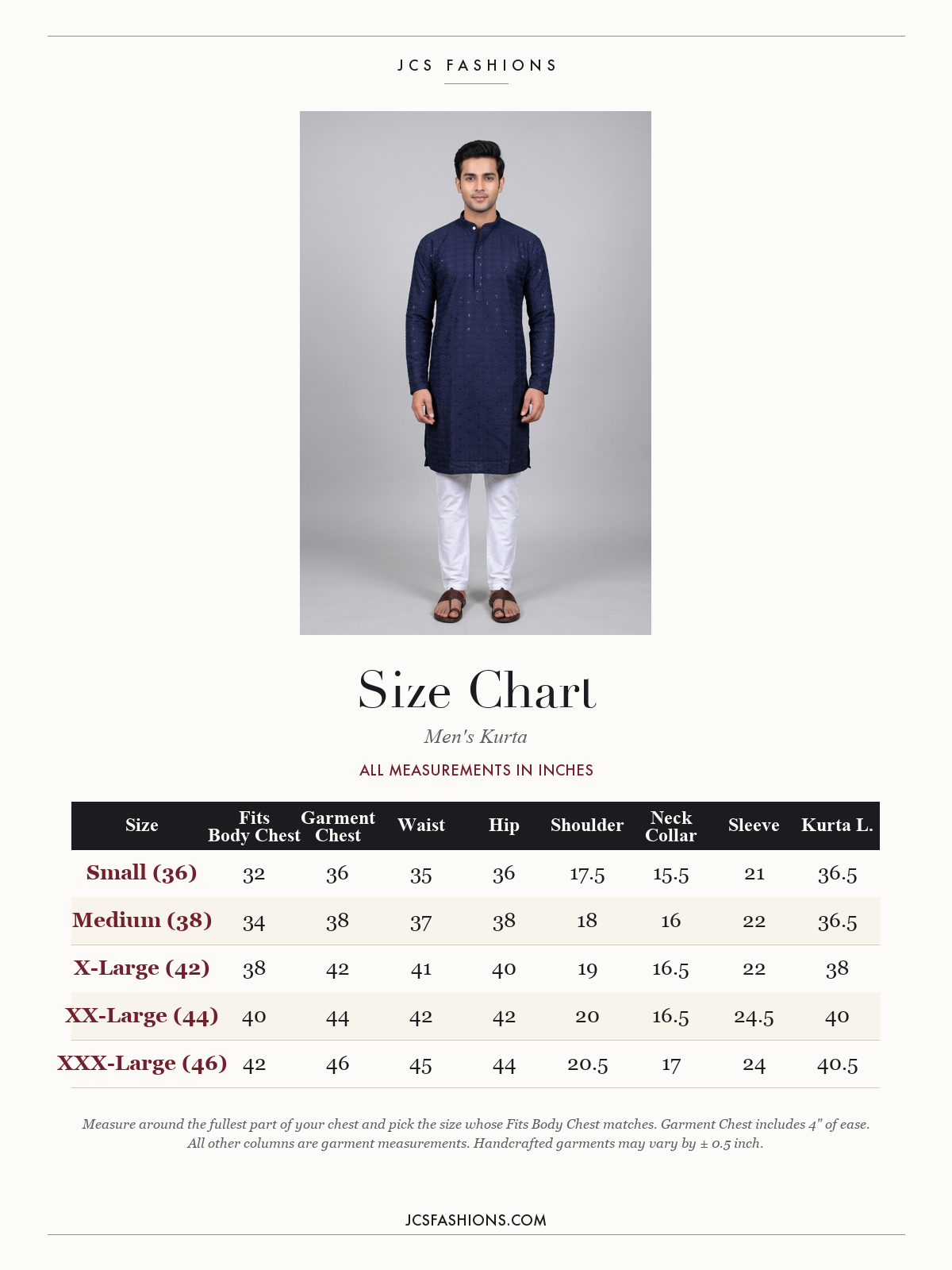 Size Chart — Men-123