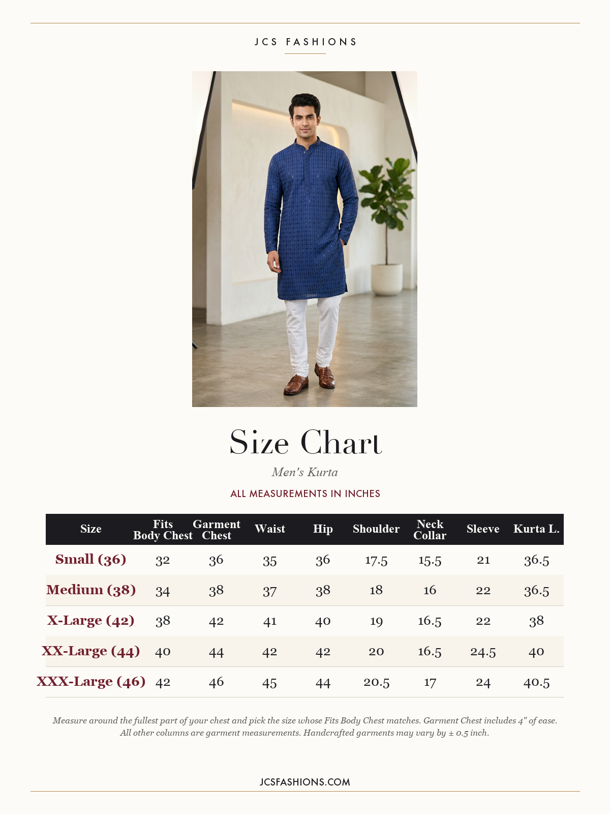 Size Chart — Men-131
